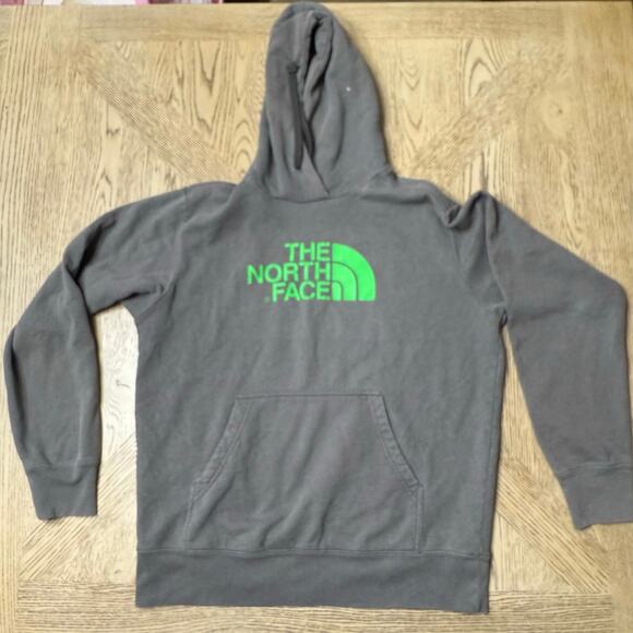The North Face‎ Hooded Sweatshirt Green Logo Hoodie Medium - Picture 1 of 7